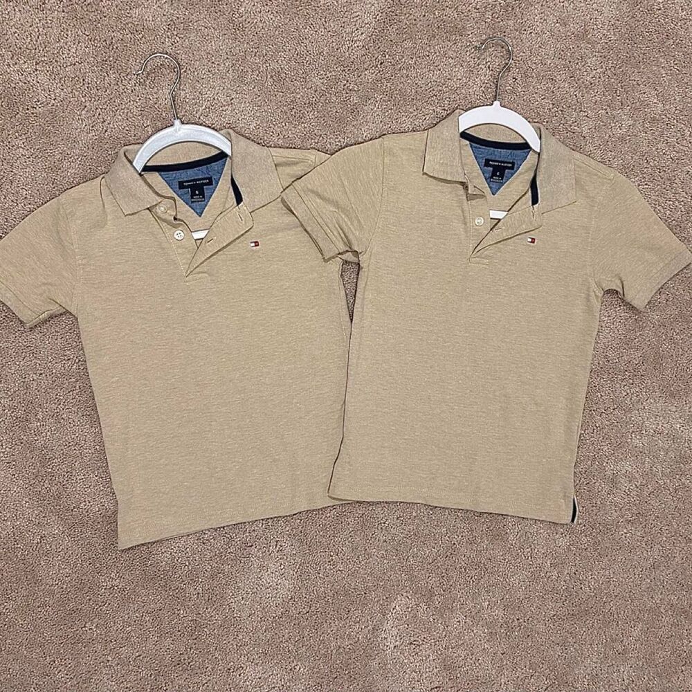 Tommy-hilfiger Men's Tan and Cream Polo-shirts